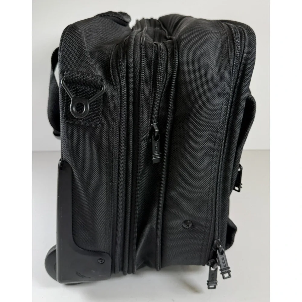 TUMI Alpha 26004D4 Rolling Briefcase Expandable 2-Wheel Black Ballistic Nylon